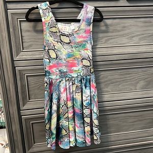 Like New Dot Dot Smile Neon Snake skin Print Dress, Size 2! Super soft material
